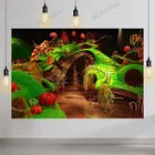 Виниловый фон для студийной фотосъемки с изображением зеленой травы, ступеней, моста, реки, 7X5 футов, 220X150 см