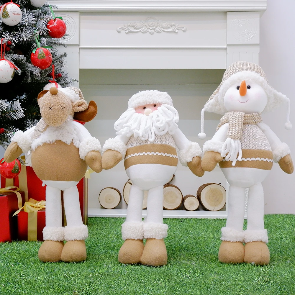 

Christmas Dolls Tree Decor New Year Ornament Reindeer Snowman Santa Claus Standing Doll Decoration Merry Christmas Natal