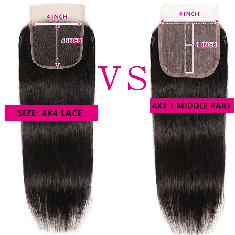 Прямые бразильские человеческие волосы Beauty Forever пучки с застежкой 4*4 без/средней