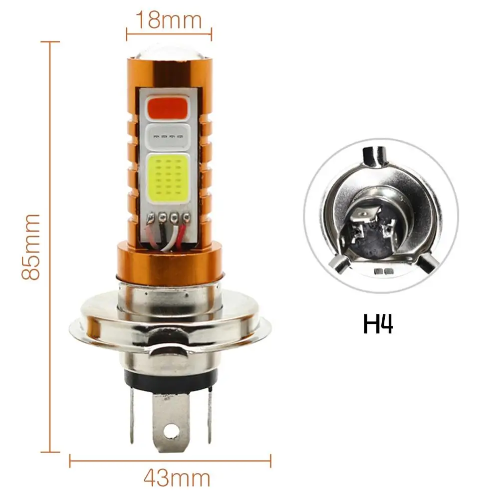 1 шт мотоцикл COB светодиодная фара Hi/Lo Beam H4 BA20D H6 передсветильник DRL |