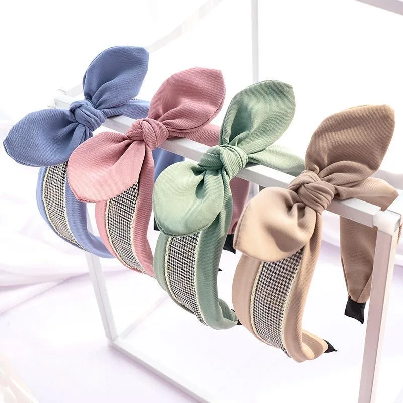 

2021 NEWCute rabbit ears headband bow tie headband girl headdress