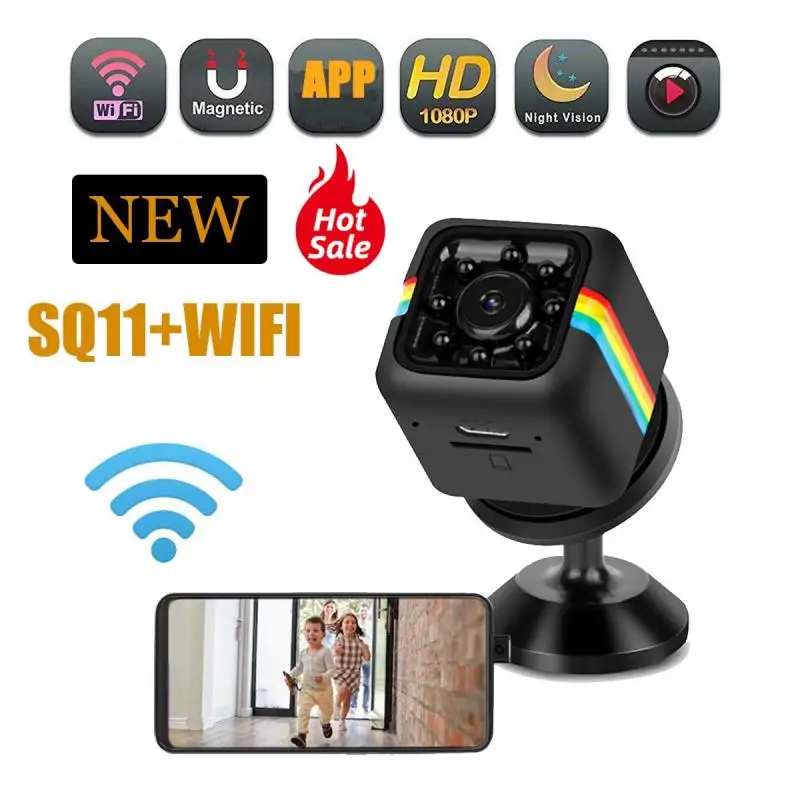 

WIFI Mini Camera HD 1080P DVR Night Vision Camcorder Wireless Cam Micro Camera Sport DV Video Ultra Small Secret Cam SQ11