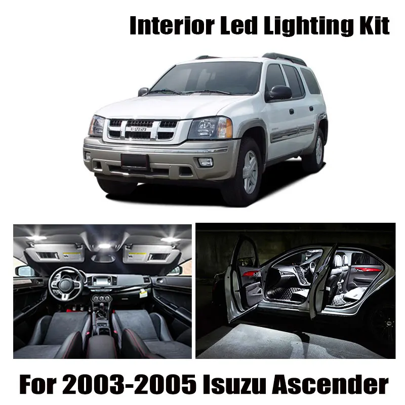 

14 шт. белые светодиодные с Canbus Интерьер Чтение карт купольный светильник комплект для 2003 2004 2005 Isuzu Ascender фонарь освещения номерного знака авт...