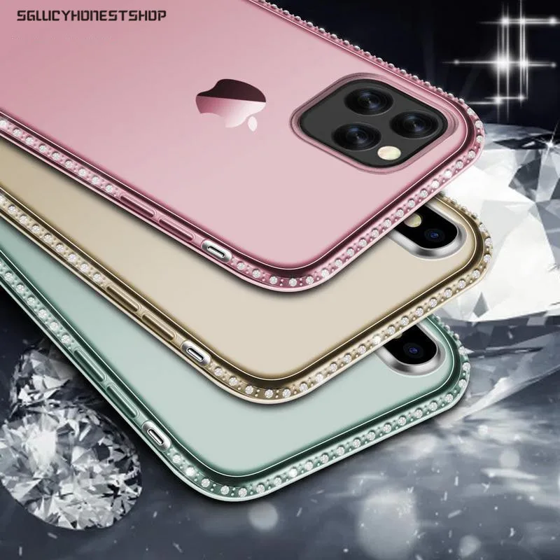 Блестящий прозрачный силиконовый чехол для iPhone 11 Pro Max X XR XS 7 8 6 6s Plus 5 5s SE мягкий из