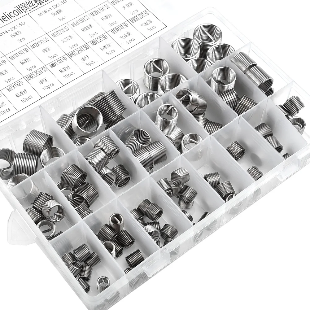 

Helicoil Thread Insert Kit Tools Stripped Repair Replacement Set 120Pcs