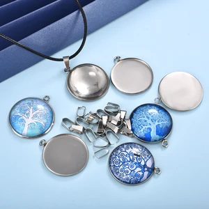 Пустая основа из нержавеющей стали для ожерелья, подвески, ювелирных изделий сделай сам, 20 шт.лот, 202530 мм