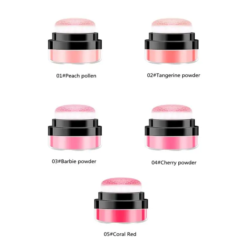 

5 Colors Blush Soft Face Blusher Powder Cheek Rouge Non-flying Easy To Wear Nourishing Makeup Repair Cushion Brighten TSLM1