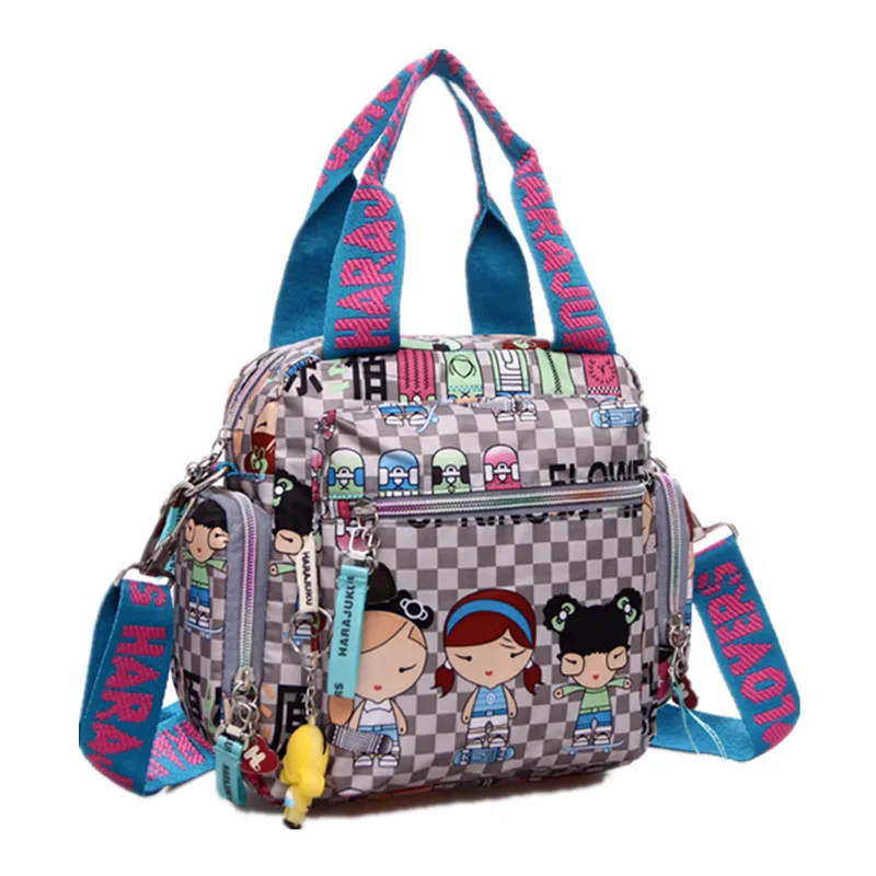 Mother bag New+Harajuku Doll key chain waterproof nylon handbag ladies one shoulder cartoon cross-body bags Handbags | Багаж и сумки