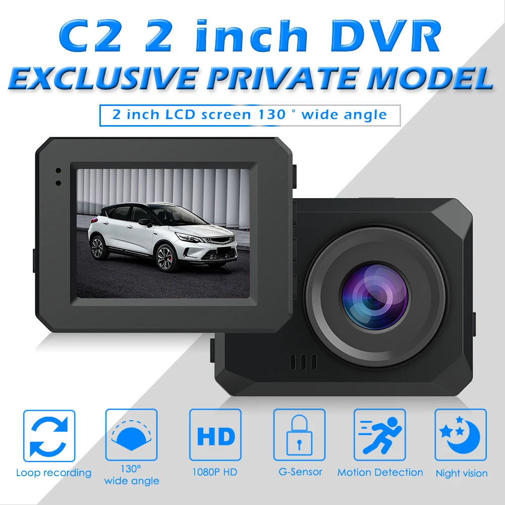C2 Full HD 1080P Автомобильный видеорегистратор приборная панель 130 градусов