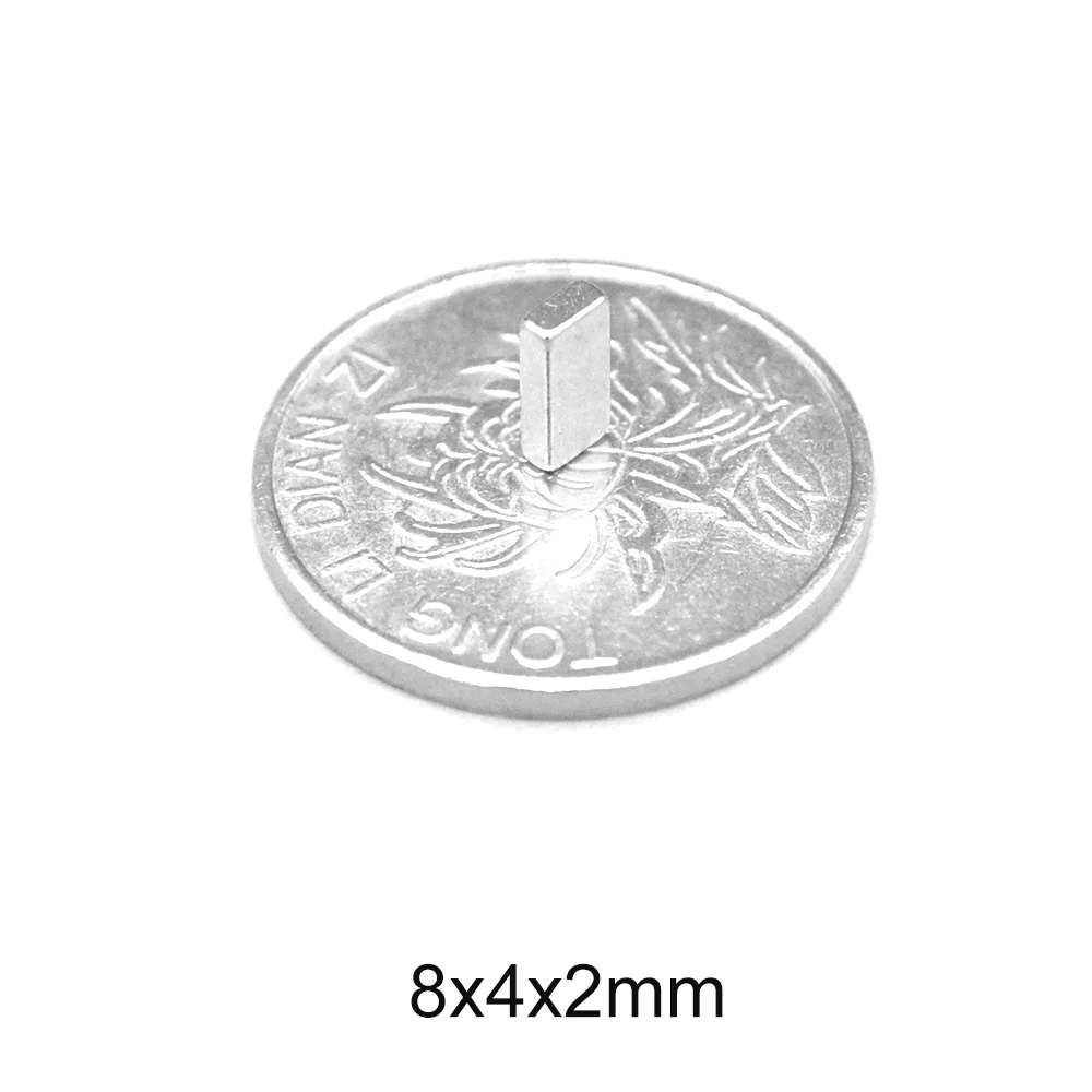 Неодимовый Постоянный магнит 8X4x2 мм 20 ~ 800 шт. 8x4X4 постоянный неодимовый сильный 8x4x2