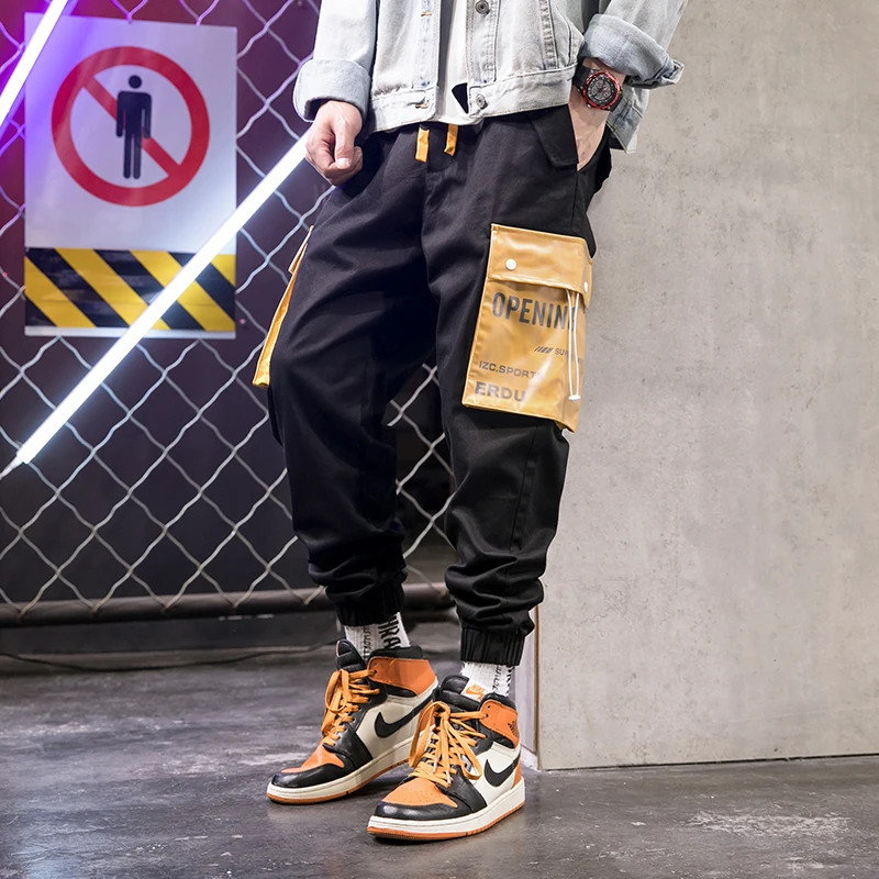 

2020 Men Black Pants Casual Loose Track Pants Japanese Style Trousers Harajuku Streetwear Jogger Pants