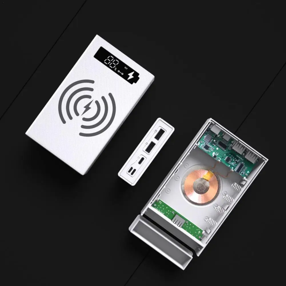 

Spliced Combined DIY 4x 18650 Battery Case Power Bank Shell Wireless Charging Box 18650 Usb Power Bank