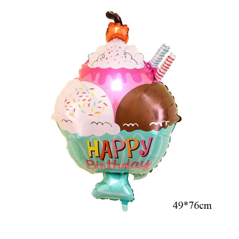 Ice Cream Truck Foil Balloon Food Festival Summer Children Birthday Party Decor Ballon Kid Love Cup Cones Mall Promote | Дом и сад