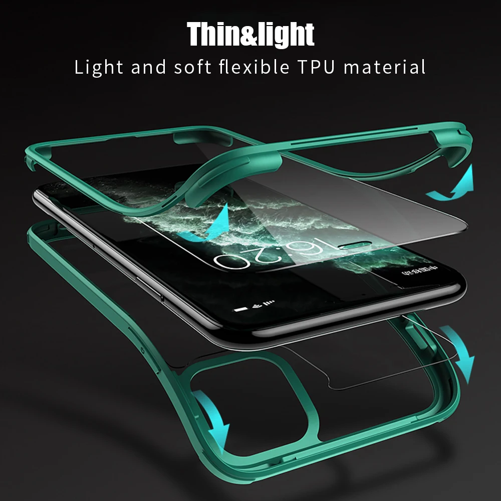 Чехол для iPhone 11 магнитный поглощающий чехол переднее и заднее закаленное стекло