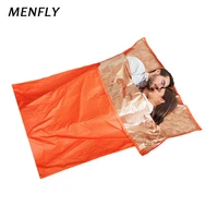 menfly double sleeping bag keep warm envelope 2 person capacity camping heat reflection insulation bedding emergency blanket