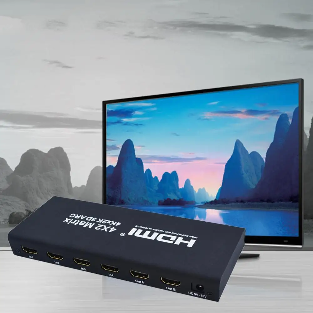 4x2 HDMI матричный HDMI переключатель выключатель HDMI делитель поддержка ARC 4K x 2K сплиттер концентратор коробка для PS3 для Xbox 360 Тип штепсельной вилки ЕС