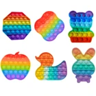Мультяшные кавайные сенсорные игрушки-бабочки, фиджет-игрушки для детей и взрослых, радужные сжимаемые антистрессовые Пузырьковые игрушки