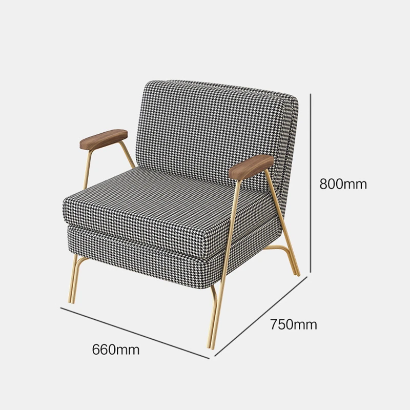 Роскошное легкое кресло с подлокотниками из ореха скандинавский одноместное для