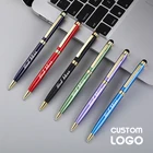 Бесплатный логотип на заказ, высококлассная цветная шариковая ручка с сенсорным экраном, бизнес-реклама, школьная ручка, ручка для резьбы, подарочная ручка