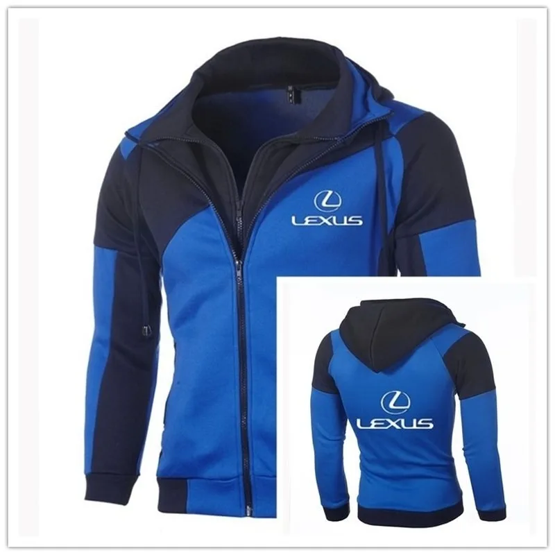 

New for LEXUS Logo Men Sweatshirt Casual Jacket Coat Zipper Cotton LEXUS Hoodie Cardigan Hoodie Double Zipper Jacket Outerwear