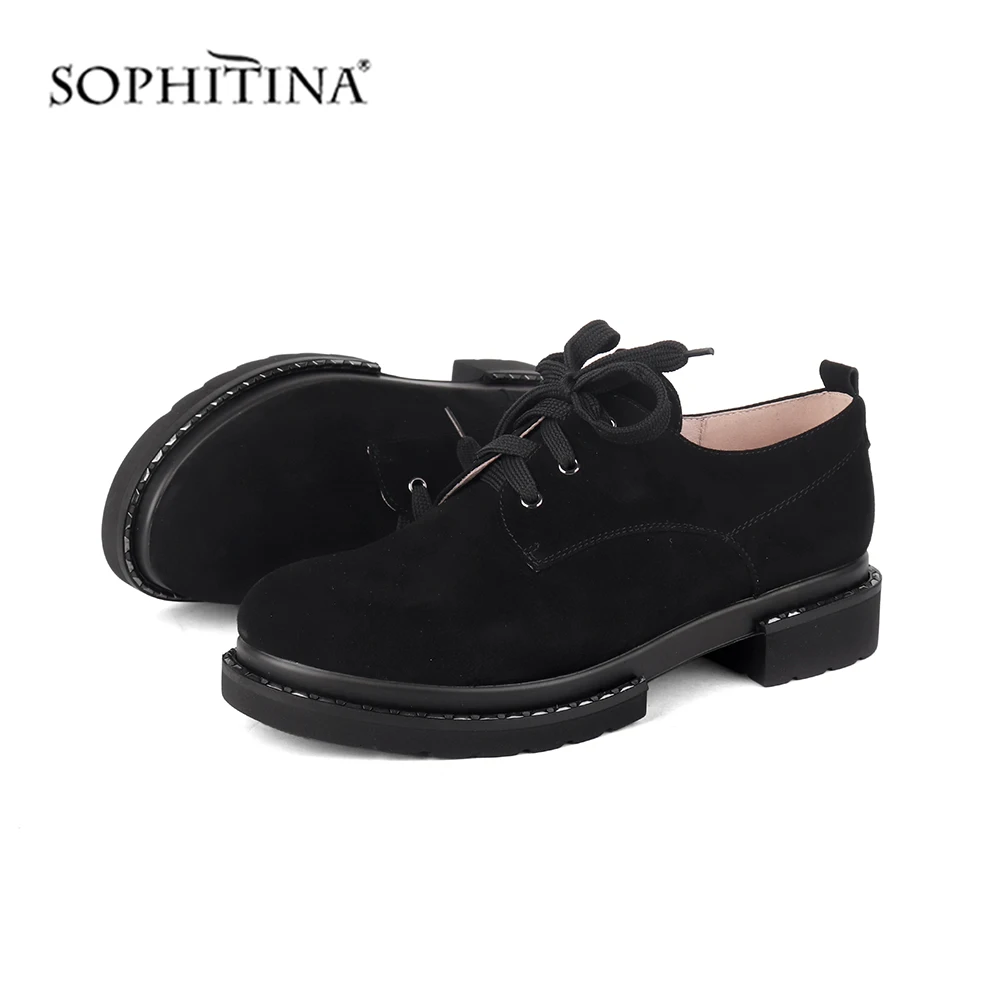 SOPHITINA/Стильные туфли на плоской подошве со шнуровкой Простые Модные неглубокие
