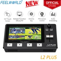 feelworld l2 plus 5 5 lcd multi camera video mixer switcher with touch screen ptz control chroma key usb3 0 for live streaming