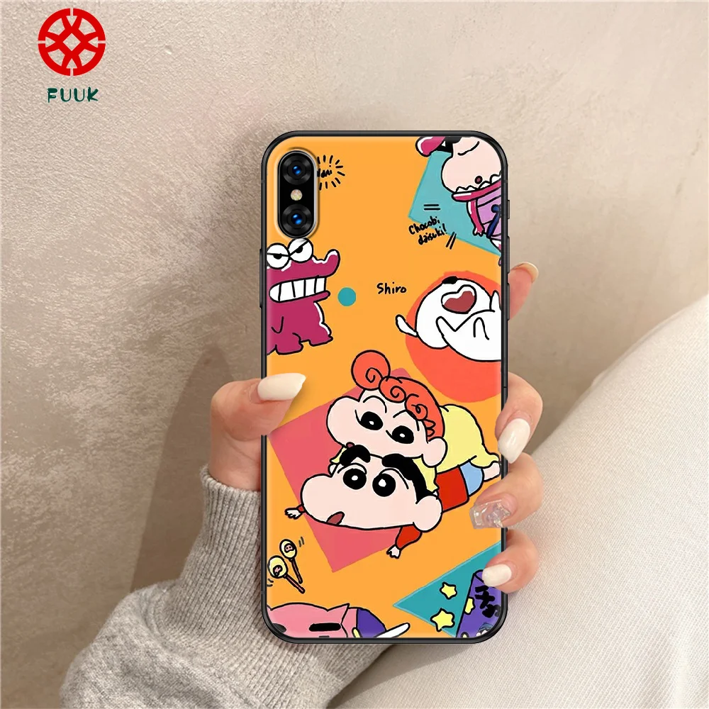 

Cartoon Crayons Shin cute Chan Phone Case Cover Hull For iphone 5 5s se 2 6 6s 7 8 12 mini plus X XS XR 11 PRO MAX black tpu
