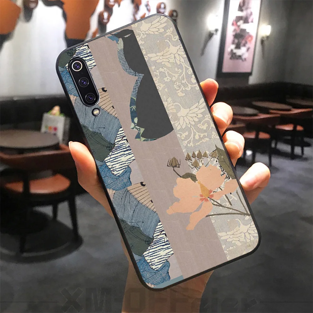 Черный мягкий чехол BaweiTE с цветочным узором для телефона Xiaomi 8 9 se 5X Redmi 6pro 6A 4X 7 5plus