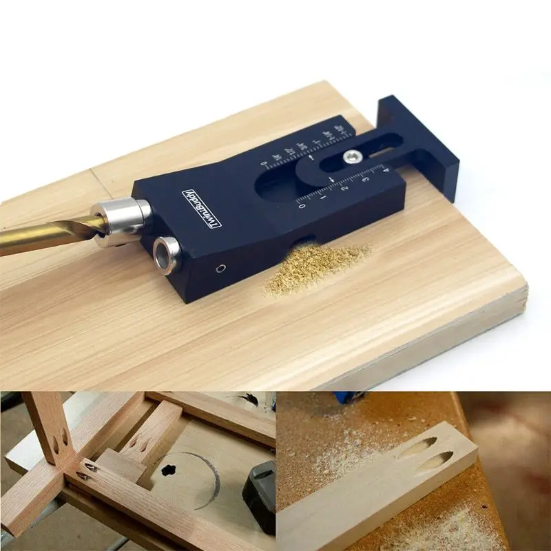 

Pocket Hole Jig System Kit Woodworking Oblique Punch Locator with Step Drilling 203F