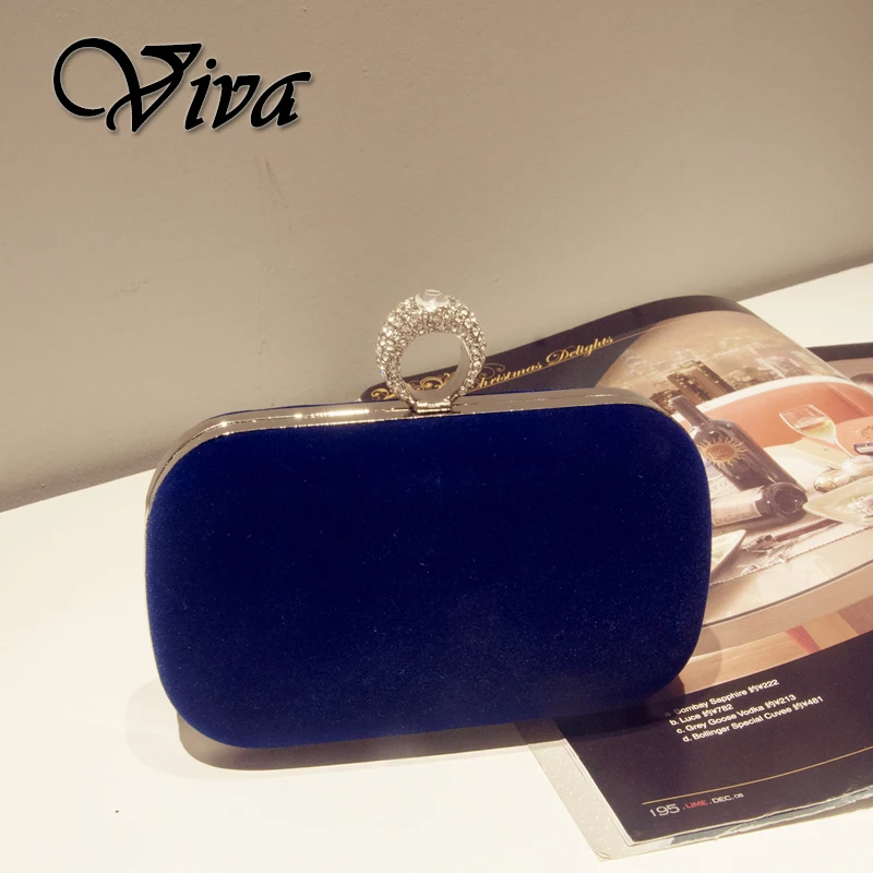 

2021 New Fashion Diamond Ring Suede High Quality Evening Clutch Bag Wedding Purse Party Luxury Designer Red Gold Money Women