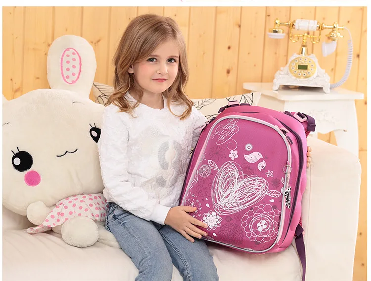 New Orthopedic School Bags for Girls Cartoon Large Capacity Nylon Waterproof School Backpacks for Kids Satchel Mochila Escolar