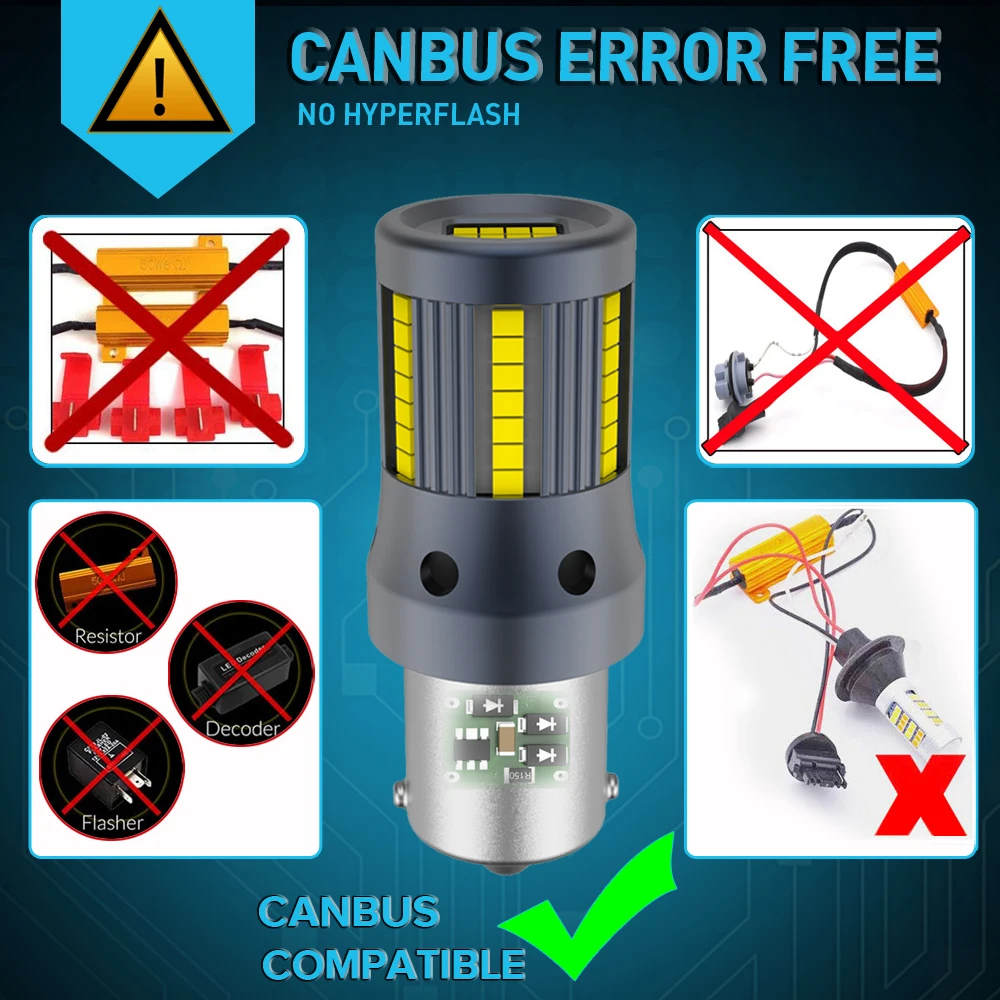 

10X LED Car Turn Signal Light Bulbs 1156 BA15S P21W BAU15S PY21W Canbus For Mercedes Volkswagen Car Parking Position Lights 12V