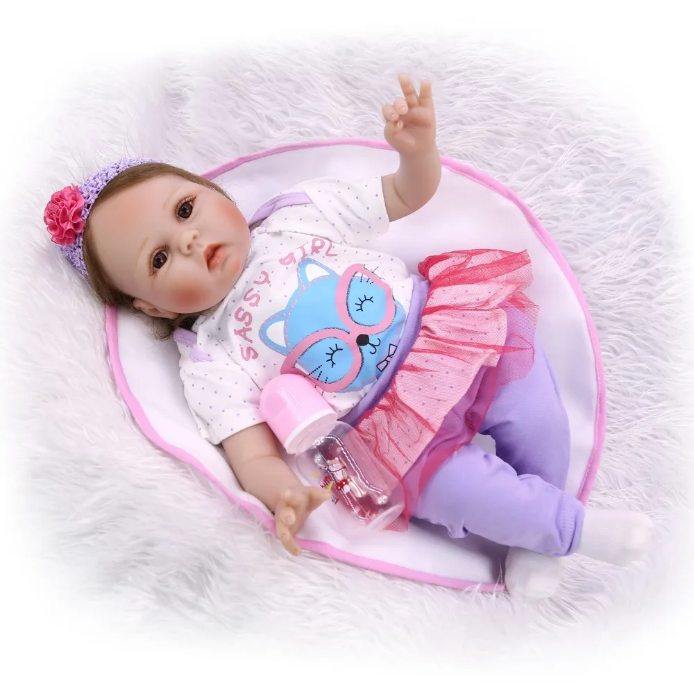 NPK Кукла reborn 2" 55 см, мягкая силиконовая Кукла Reborn для младенцев, игрушка для новорожденных, усеянные волосы, Детская кукла для девочек, bebe girl reborn bon