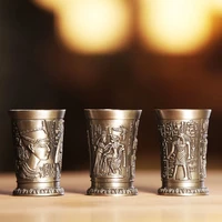 liqueur glass ancient egypt pharaoh cleopatra rameses rah 3d cameo bronze copper shot glass cocktail liquor wine cup tass cappie