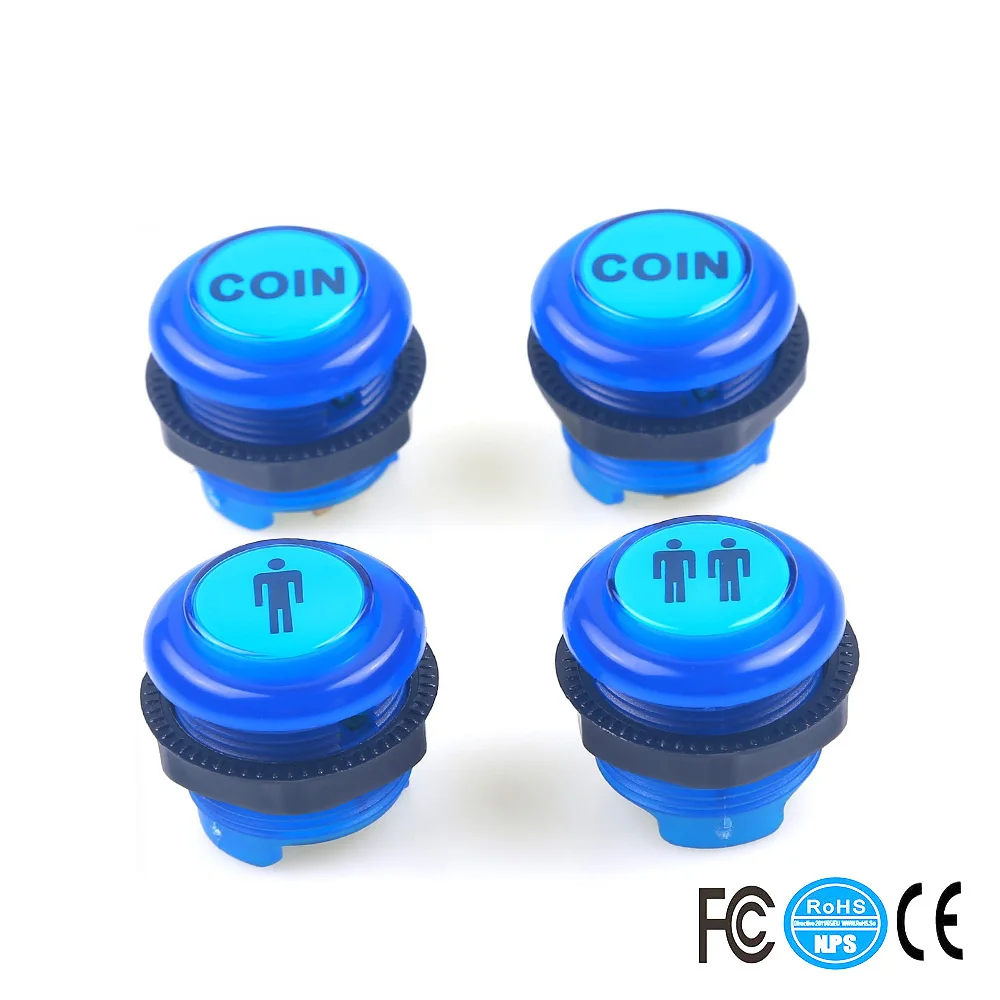 3x30 мм аркадная китайская светодиодсветодиодный Кнопка Встроенный переключатель