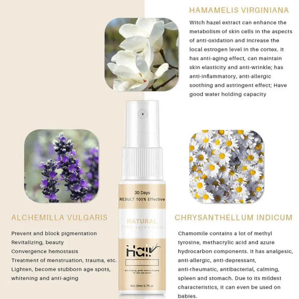 Длительное торможение роста волос Новый ингибитор спрей для стоп лица ноги тела