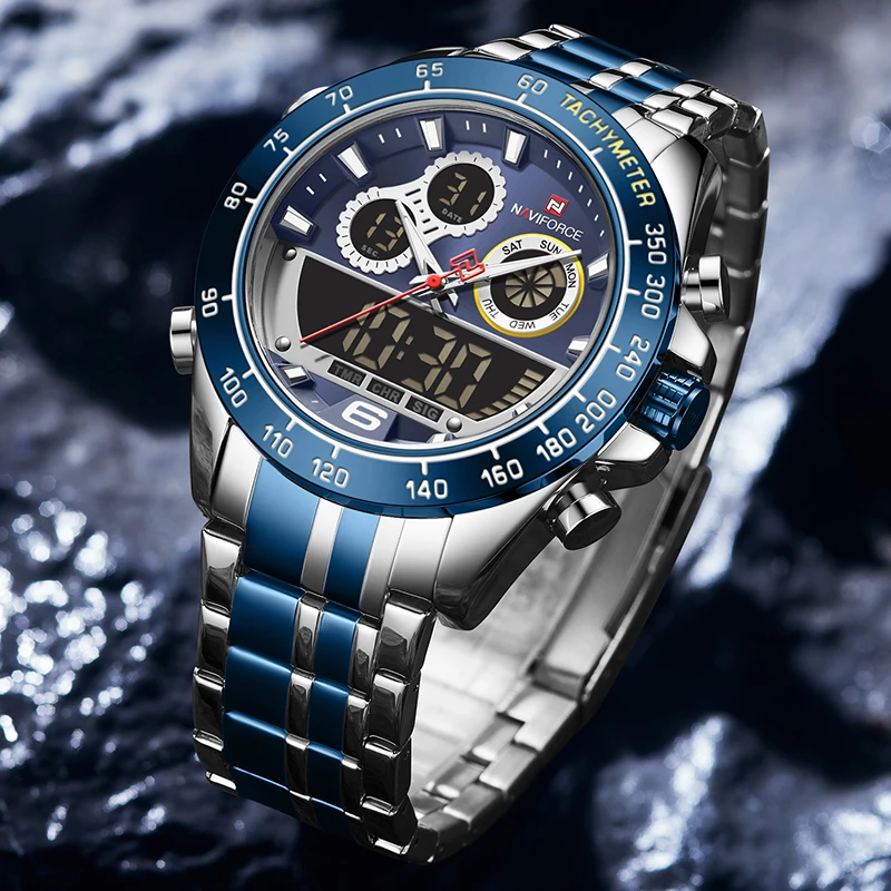 Часы мужские кварцевые с хронографом из нержавеющей стали | Наручные часы