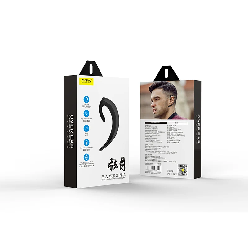 OVEVO Q12 над наушниками bluetooth Беспроводные Бизнес одиночные наушники с микрофоном