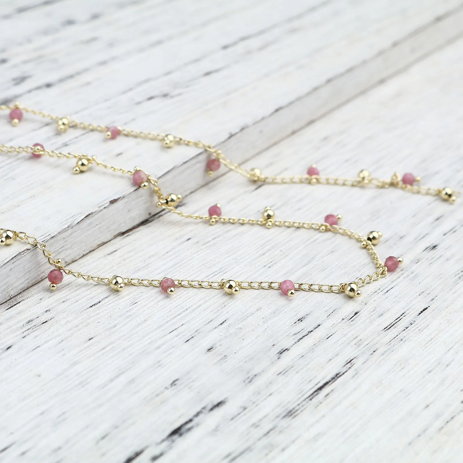 

1 M Copper Link Chain Findings Color Stone Beads Chains Gold-plated Single Buckle Chain Copper Chain Treaty 7x3mm For DIY