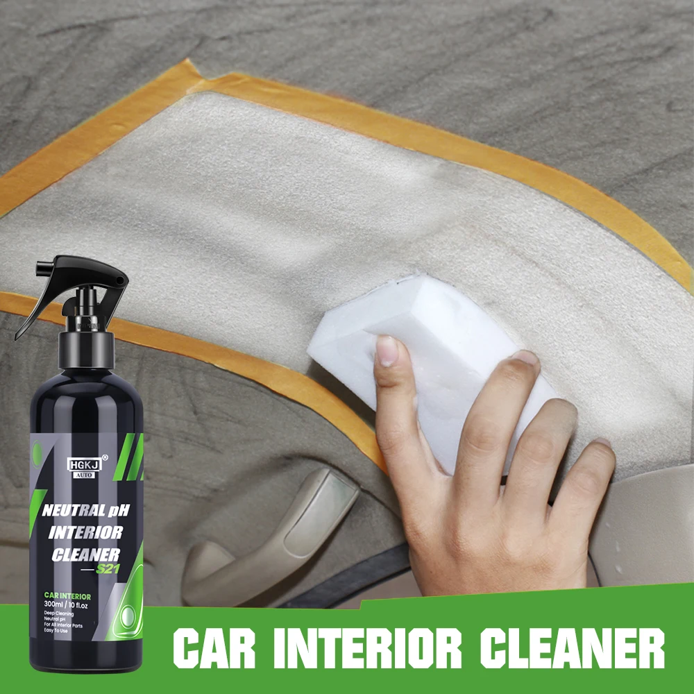 300ML S21 Car Interior Cleaning Interior Parts Dashboard Liquid Leather Finish Steering Wheel for Home Sofa Spray Foam Cleaner