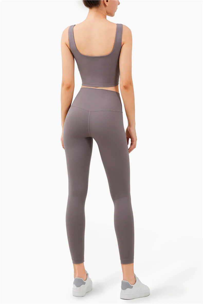 Костюм для йоги обнаженный женский Противоударный Спортивный жилет глубокая U