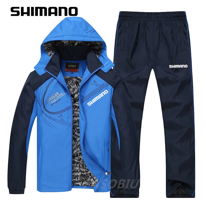 

Мужская осенне-зимняя одежда для рыбалки SHIMANO, спортивный костюм, уличный бархатный костюм, уютные Рыболовные костюмы, уличный Набор для кем...