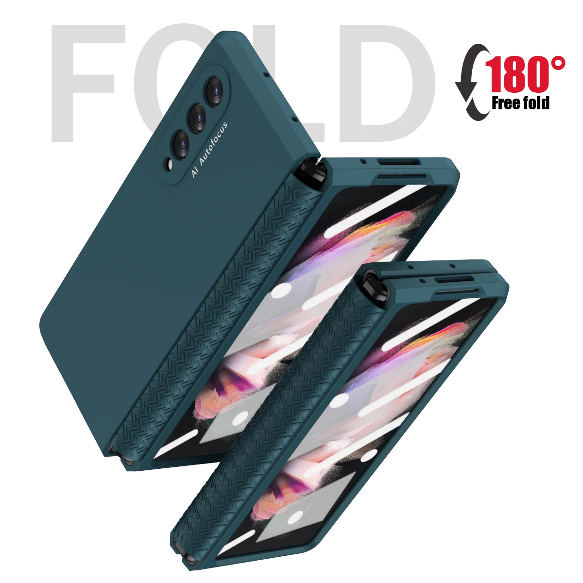 for samsung galaxy z fold 3 2 hinge case with front screen glass film full protection cover plastic hard case for z fold3 5g free global shipping