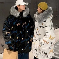 cotton jacket women oversize loose winter korean couple cotton jacket jacket tide 2020 new fur collar cotton jacket fashion