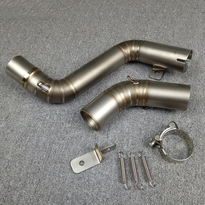Stainless Steel Мотоцикл выхлопной Escape Системы для KTM Duke 200 390 2012 13 14 15 средняя выхлопная труба мотоцикла - Цвет: Stainless Steel