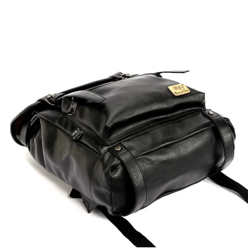 

Men Vintage Backpack Leather School Backpack Bag Travel Backpack Mochilas Fashion Waterproof Book Bag Male