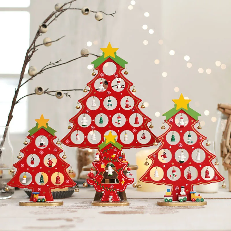 DIY большие маленькие деревянные елочные украшения Рождественские для дома