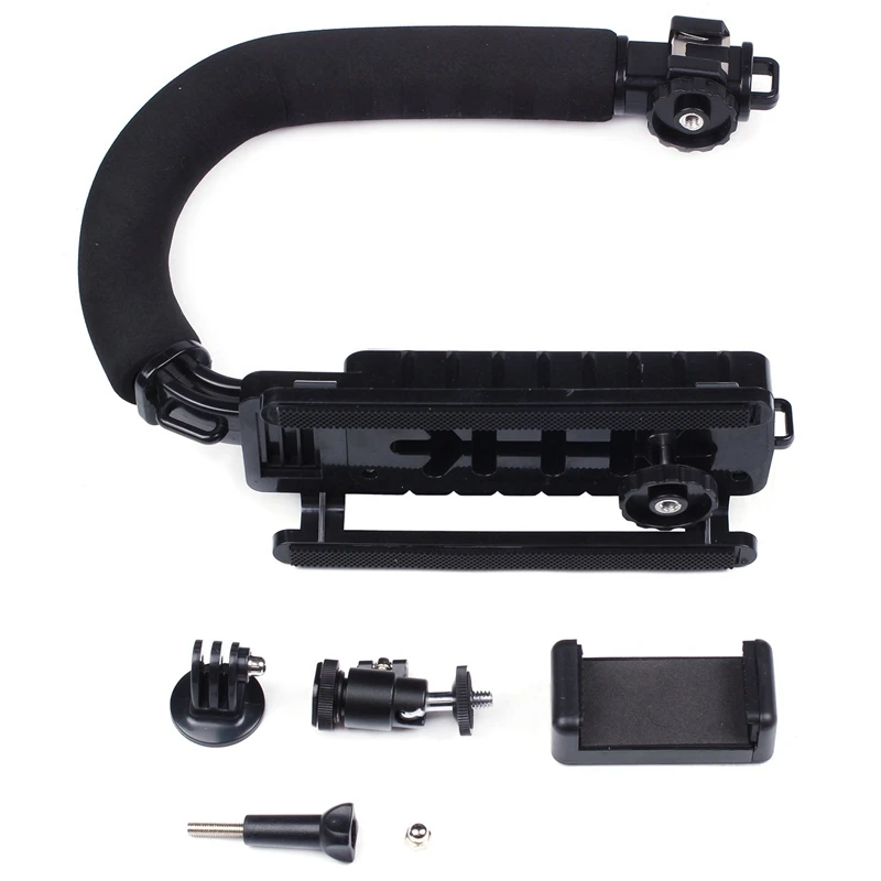 

HOT SALE C Type Monopod Handheld Camera Stabilizer Holder Grip Flash Bracket Mount Adapter Three Hot Shoe For Dslr Slr