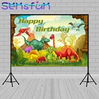 Виниловый фон для студийной фотосъемки с изображением динозавра джунглей леса животных малышей душа мальчика дня рождения