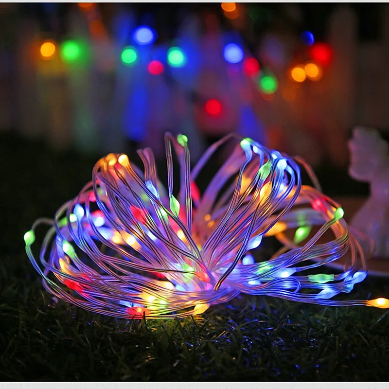 10m 100 LED Solar Light Outdoor Waterproof Tube Lamp USB/Battery String Lights For Holiday Christmas Party Fairy Garden Garland images - 6
